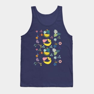 Funny Fruit Flower Illustration Pattern Graphic Tank Top